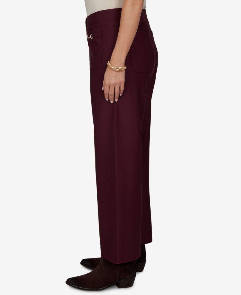 Plus Size Solid Pique Wide-Leg Pull-On Pants