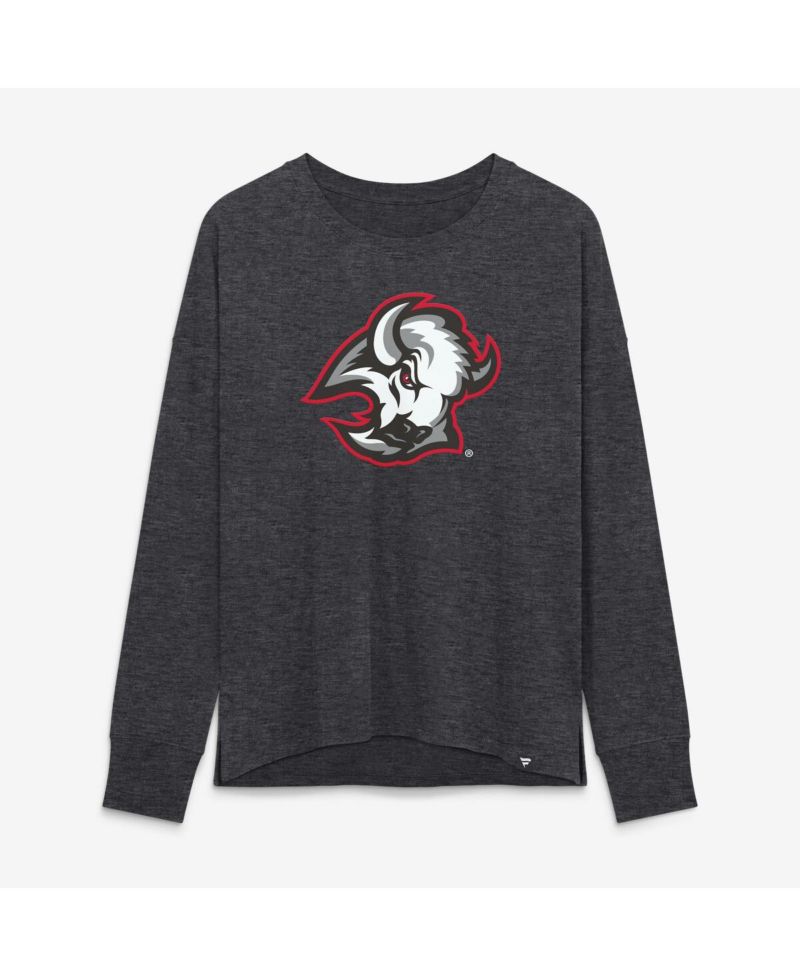 Women's Heather Charcoal Buffalo Sabres Competition Legacy Long Sleeve T-Shirt