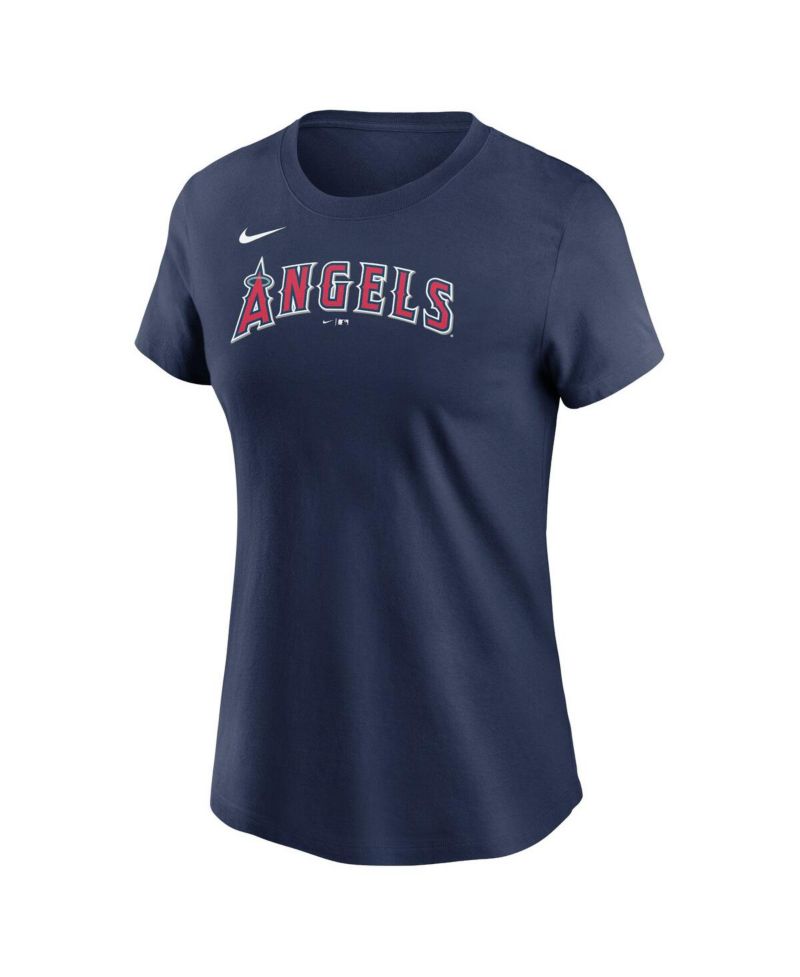 Women's Navy Los Angeles Angels Wordmark T-Shirt