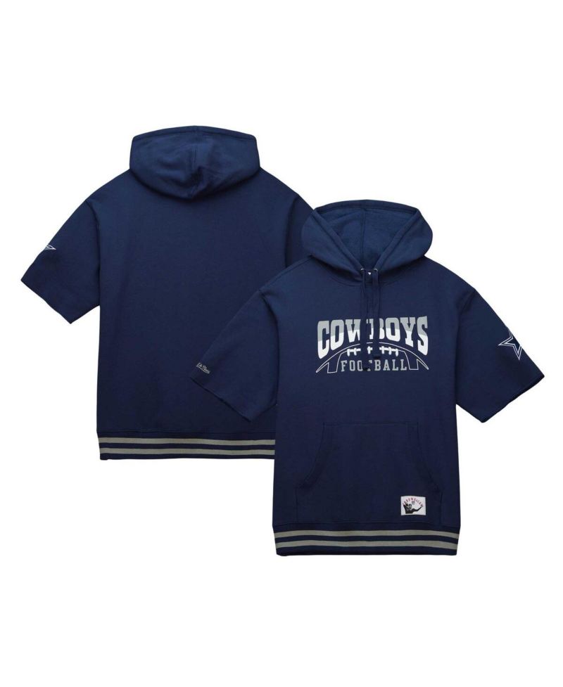 Men's Navy Dallas Cowboys Pre-Game Short Sleeve Pullover Hoodie
