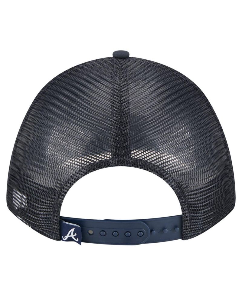 Men's Navy Atlanta Braves Minimalist 9FORTY A-Frame Adjustable Hat