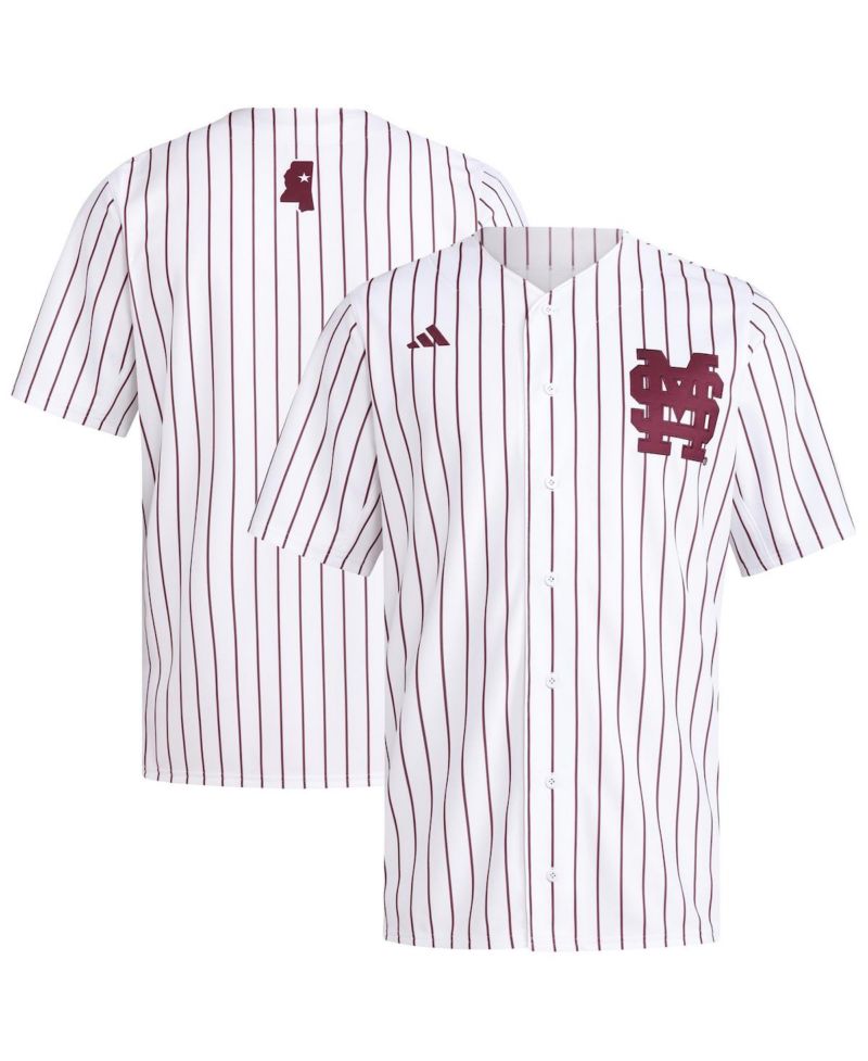 Men's White Mississippi State Bulldogs Replica Baseball Jersey