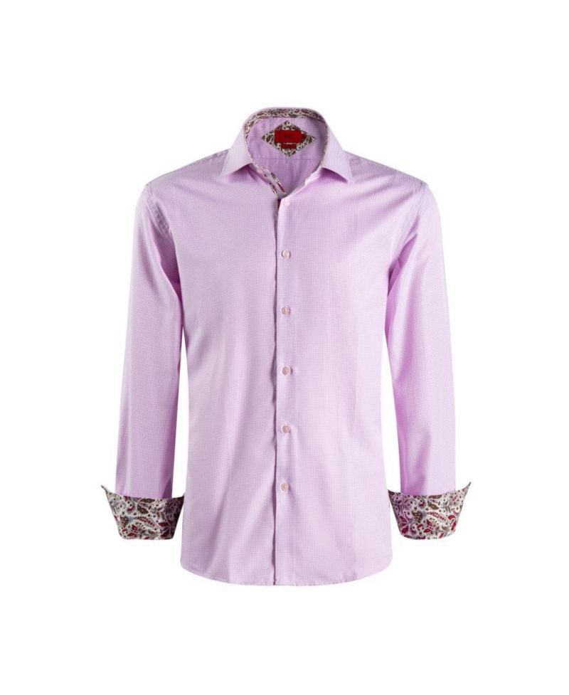 Men's Slim Fit Houndstooth Dress Shirt