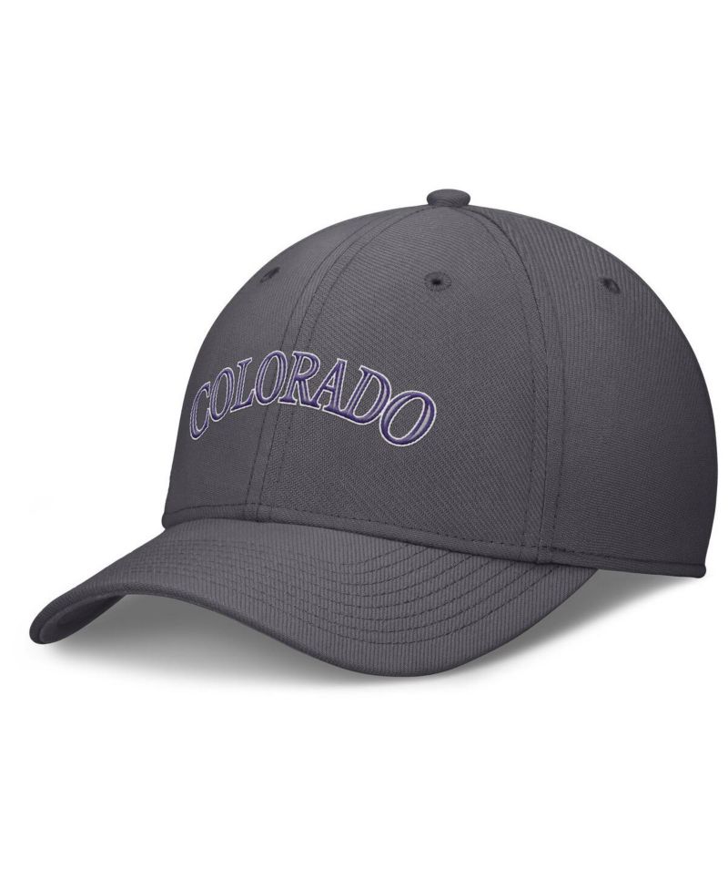 Men's Gray Colorado Rockies Swoosh Performance Flex Hat