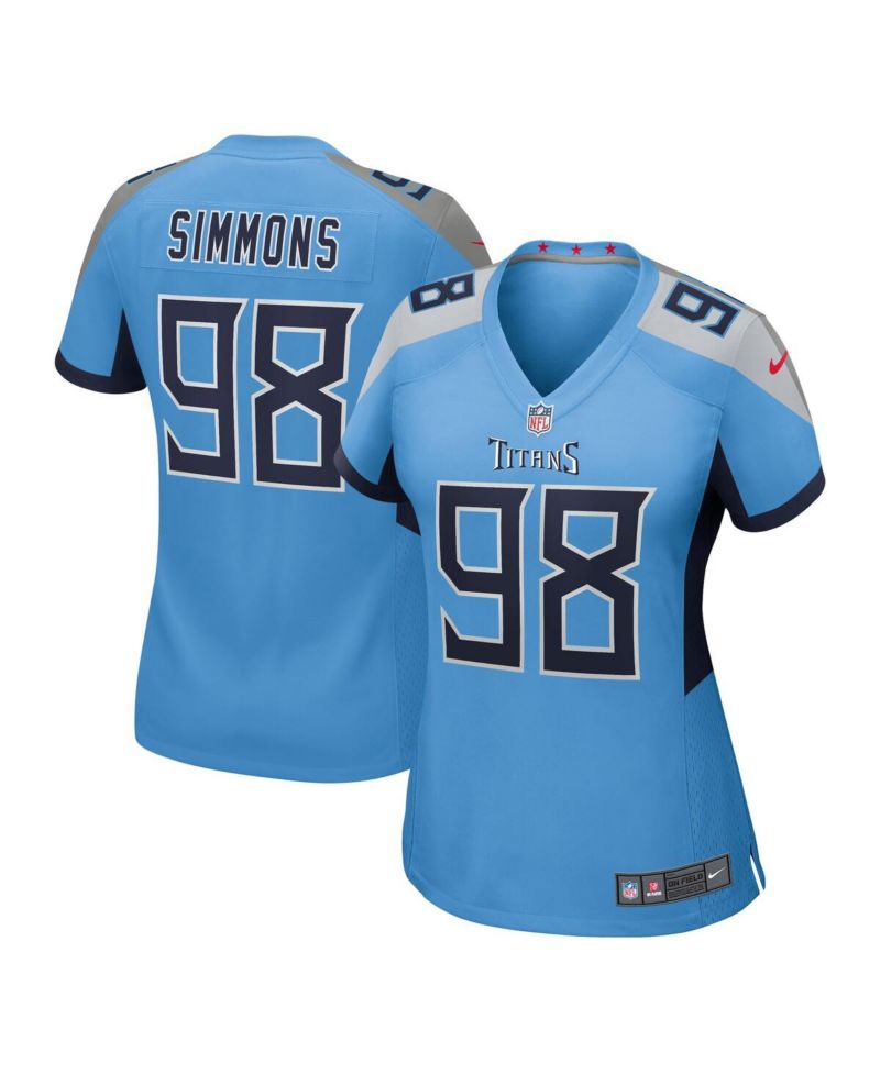 Women's Jeffery Simmons Light Blue Tennessee Titans Team Game Jersey