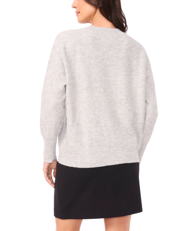 Women's Crewneck Sequin Long-Sleeve Sweater