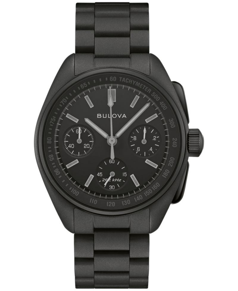 Men's Limited Edition Lunar Pilot "Black Hole" Black Stainless Steel Bracelet Watch 41.2mm