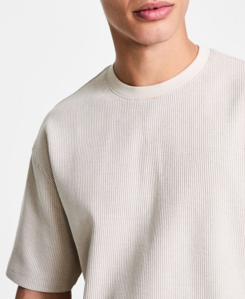 Men's Relaxed Fit Waffle Knit Short Sleeve T-Shirt