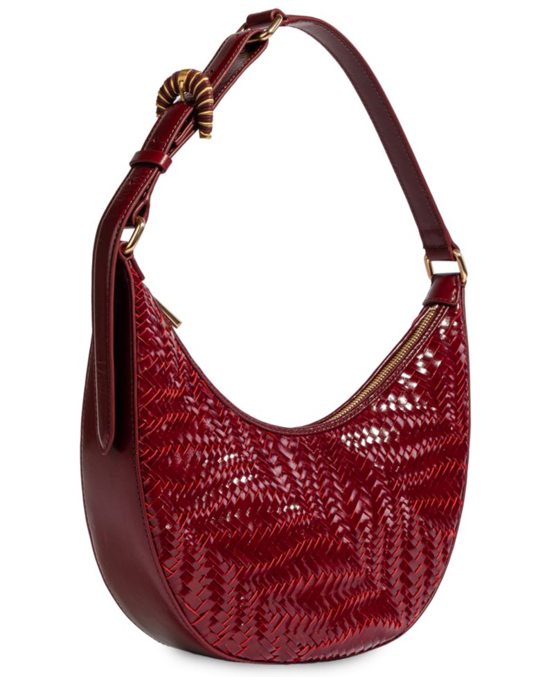 Charli Woven Crescent Adjustable Small Shoulder Handbag