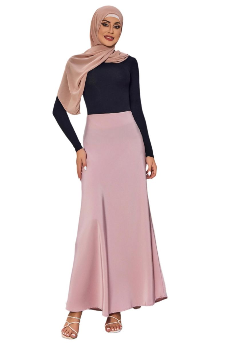 Women's Black Satin Skirt