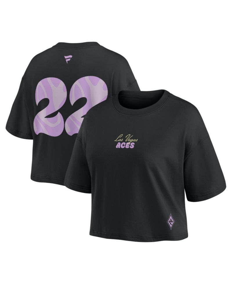 Women's Las Vegas Aces A'ja Wilson Name & Number Cropped T-Shirt