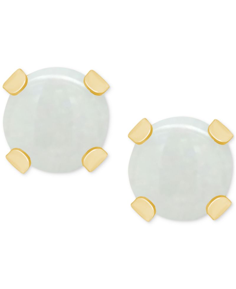 Rhodolite Garnet Stud Earrings (1/4 ct. t.w.) in 14k White or Yellow Gold (Also in Citrine, Sky Blue Topaz, Peridot & Opal)