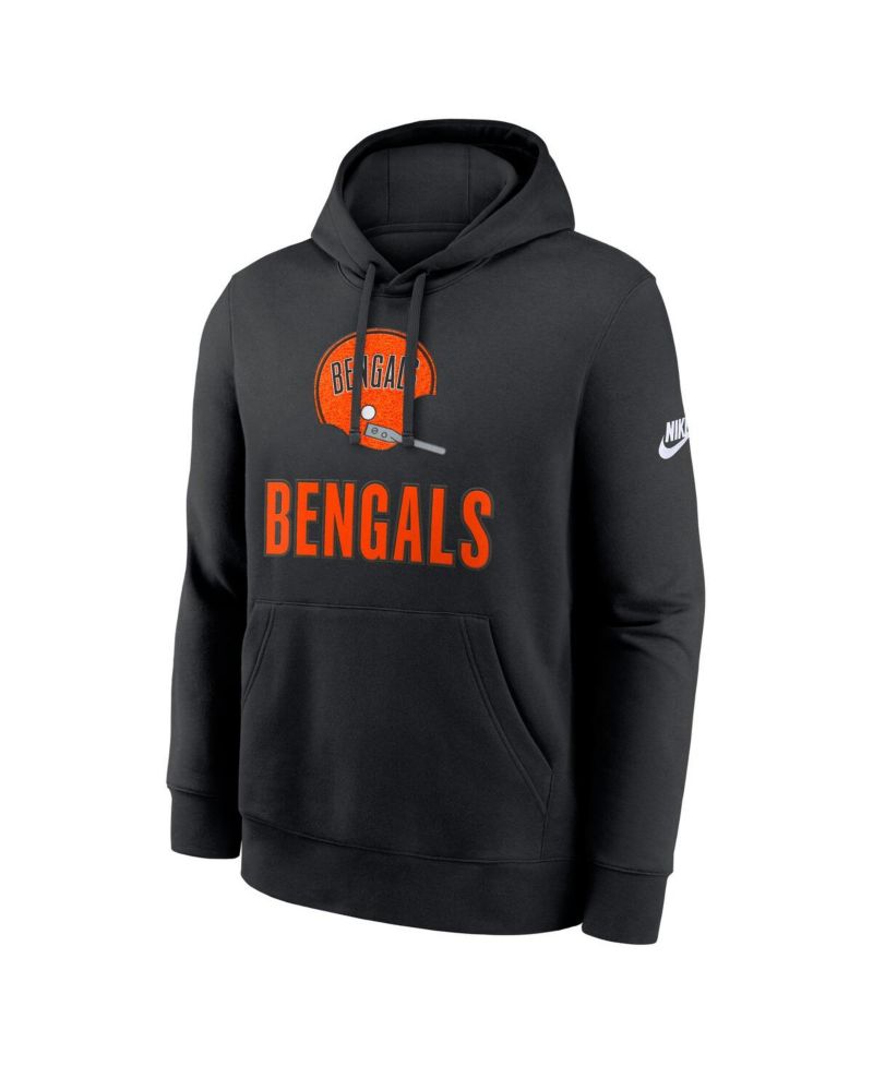 Men's Black Cincinnati Bengals Best Season Rewind Club Pullover Hoodie