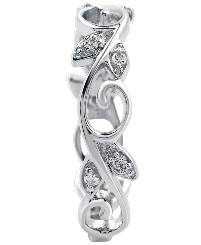 Diamond Vine & Leaf Ring (1/10 ct. t.w.) in Sterling Silver