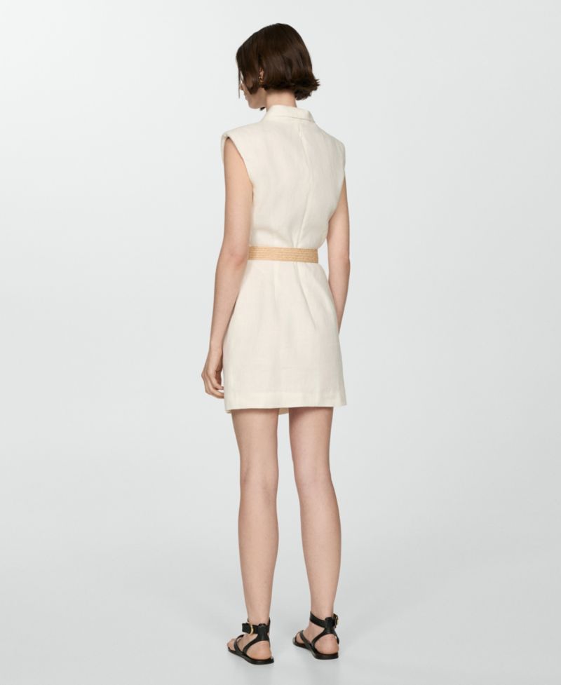 Women's Belt Linen Dress