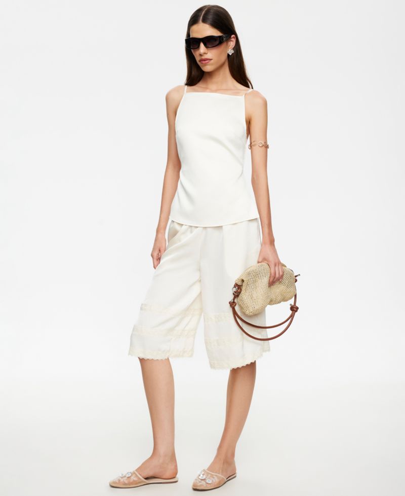 Women's Lace-Trimmed Jort Shorts