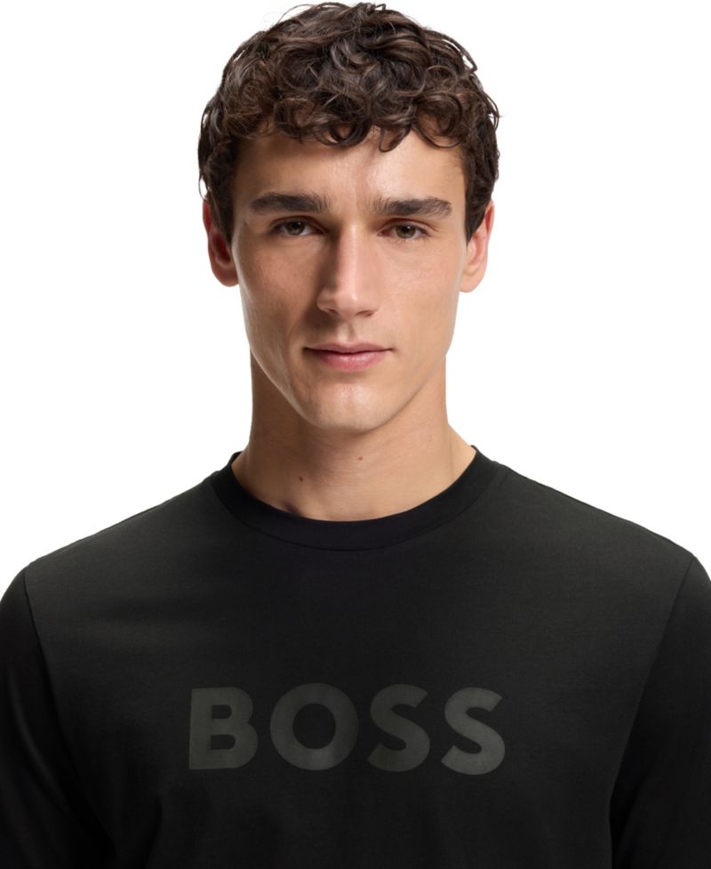 Men's Cotton Regular-Fit Logo Print T-Shirt