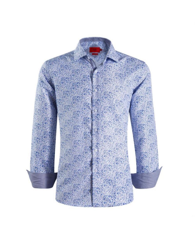 Men's Slim Fit Floral Button-Down Shirt