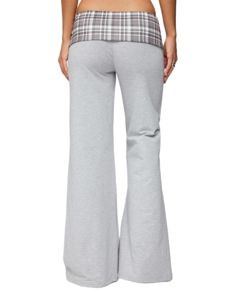 Women's Kimmy Plaid Foldover Waist Pants