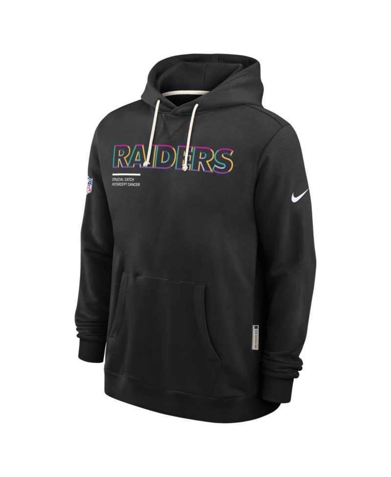 Men's Black Las Vegas Raiders 2025 NFL Crucial Catch Sideline Standard Issue Dri-FIT Hoodie