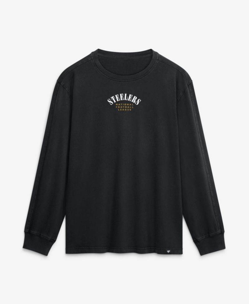 Men's Black Pittsburgh Steelers Relaxed Fullback Drive Long Sleeve Fashion Top