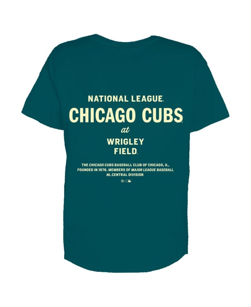 Women's Teal Chicago Cubs Plus Size Leon City Cropped T-Shirt
