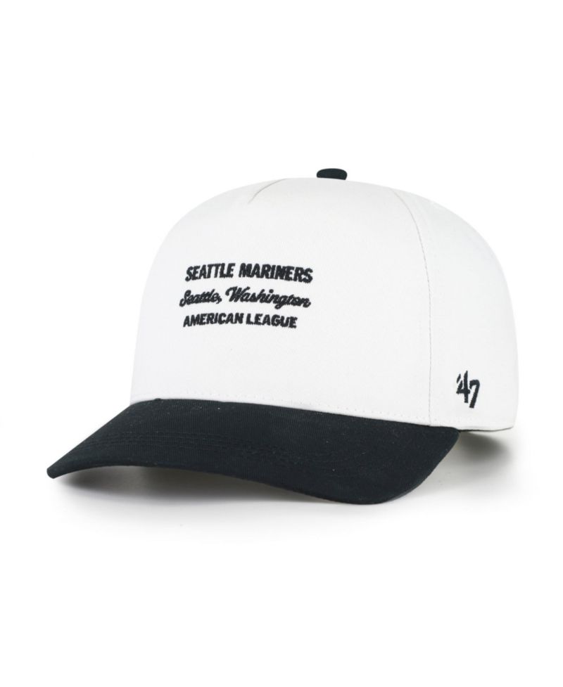 Men's '47 White/Black Seattle Mariners Contemporary Two-Tone Hitch Adjustable Hat