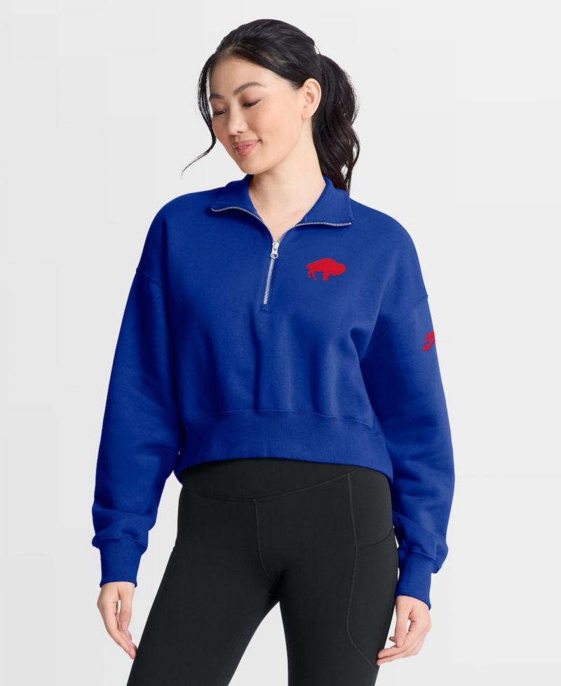 Women's Royal Buffalo Bills Phoenix Fleece Quarter-Zip Sweatshirt