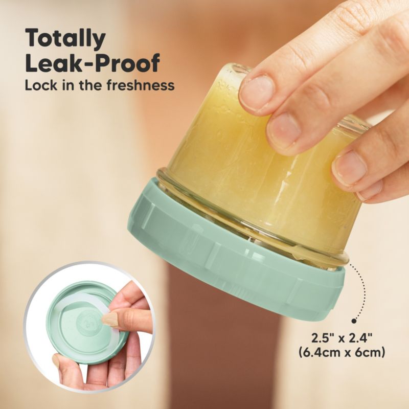 6pk Prep Baby Food Storage Containers, 4 oz Leak-Proof, BPA Free Glass Baby Food Jars for Feeding