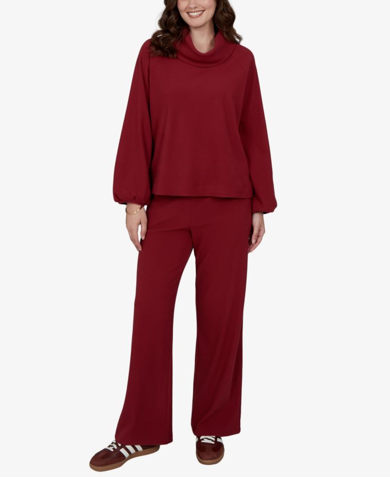 Petite Cowl Neck Ribbed Top