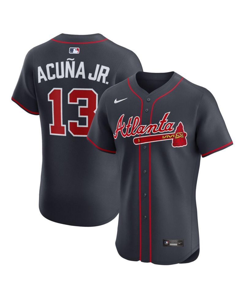 Men's Ronald Acu&ntilde;a Jr. Navy Atlanta Braves Alternate Elite Jersey
