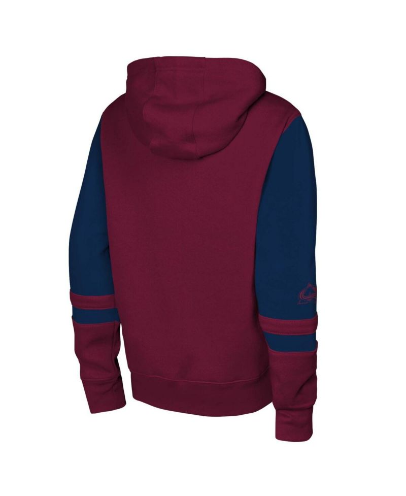 Big Boys and Girls Burgundy Colorado Avalanche Face Off Full-Zip Hoodie