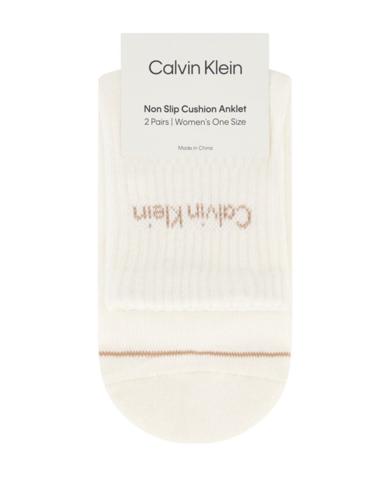 Women's Non-Slip Cushioned Athletic Socks, 2-Pack