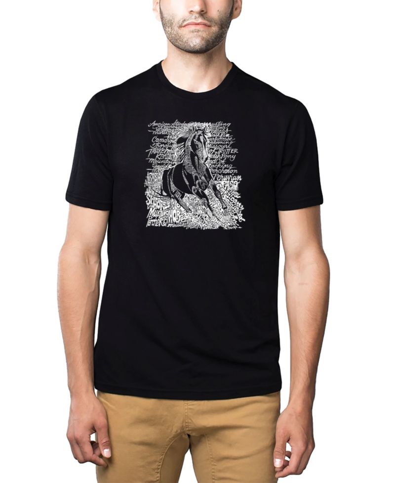 Men's Cotton/Poly Blend Word Art T-Shirt - Horse Breeds