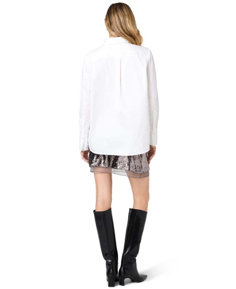 Women's Alexis Long-Sleeve Point-Collar Cotton Shirt