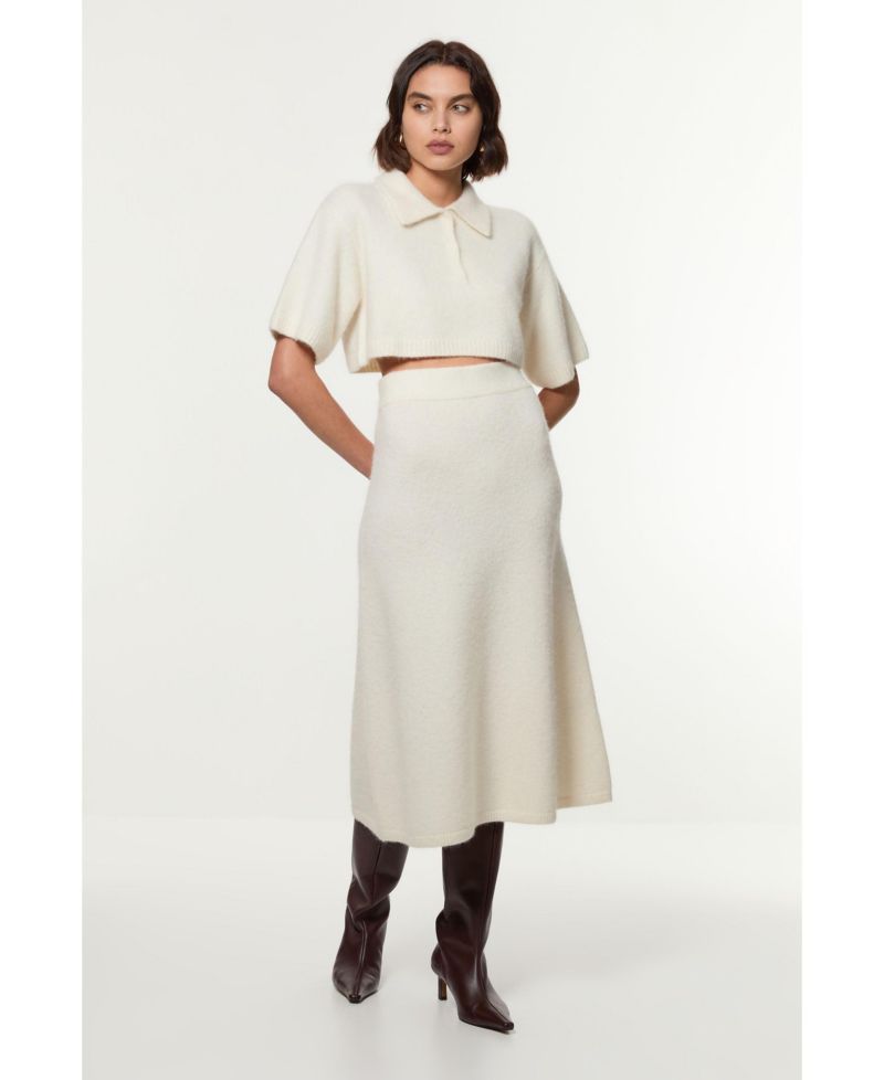 Women's Alpaca Wool Fluffy Full Knit Skirt