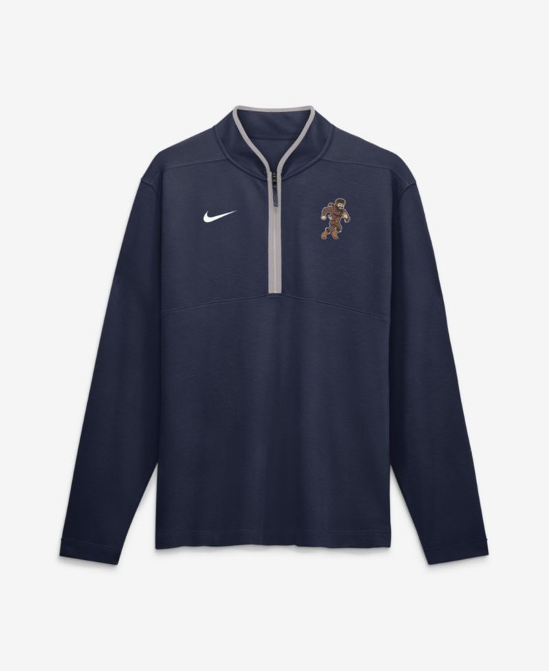 Men's Navy West Virginia Mountaineers Rushing Mascot Dri-FIT Victory Half-Zip Pullover