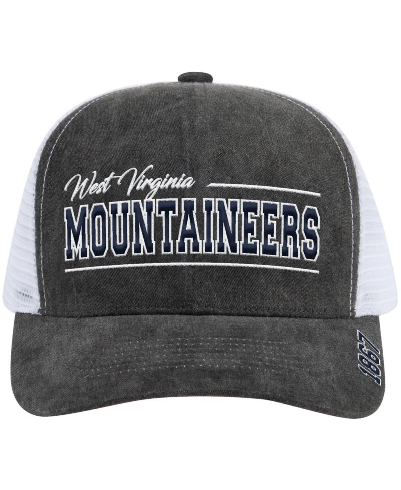 Men's and Women's Gray West Virginia Mountaineers Billy 2400 Adjustable Trucker Hat