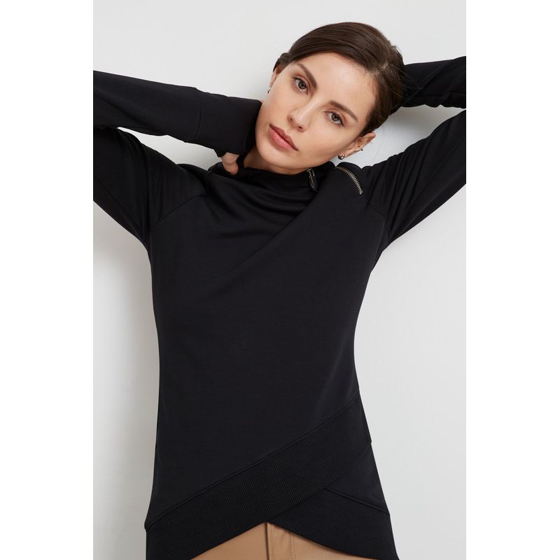 Women's Blake Fitted Raglan Mock-Neck Zip Sweatshirt