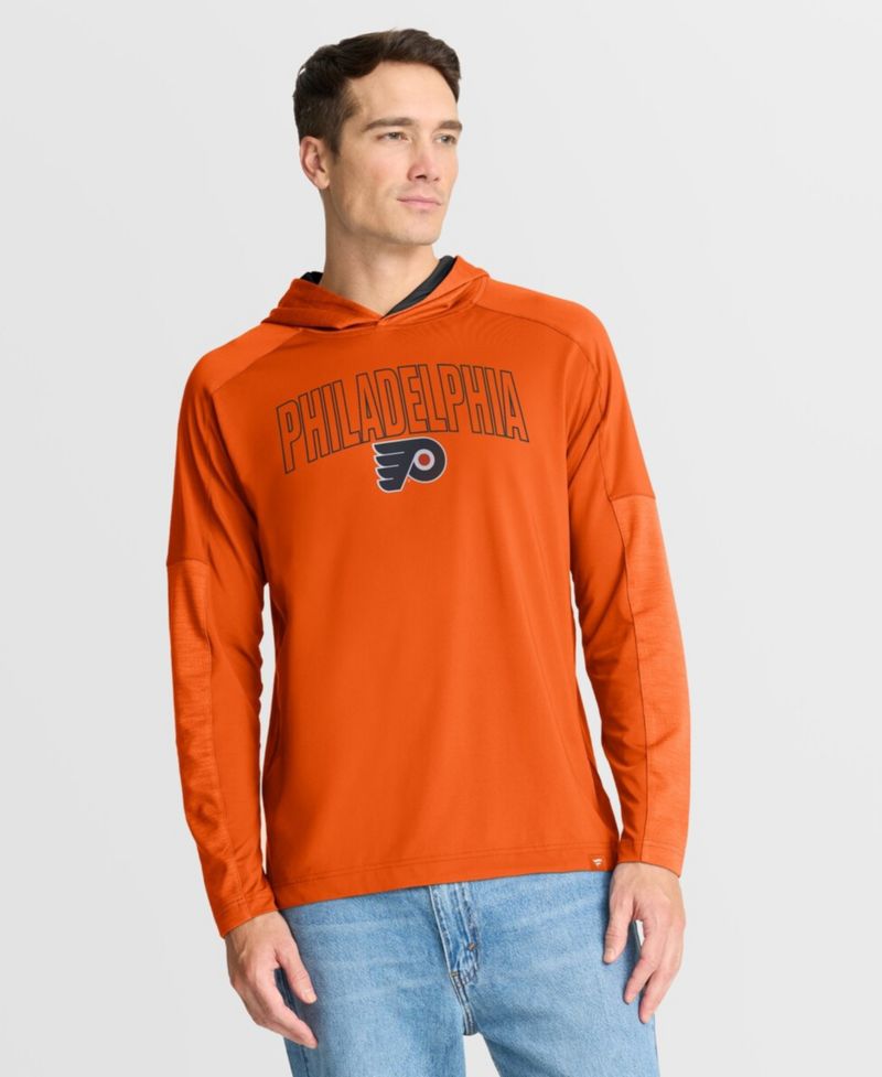 Men's Orange Philadelphia Flyers Penalty Shot Long Sleeve Hoodie T-Shirt