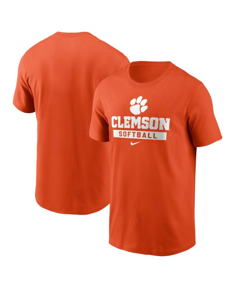 Men's Orange Clemson Tigers Softball T-Shirt