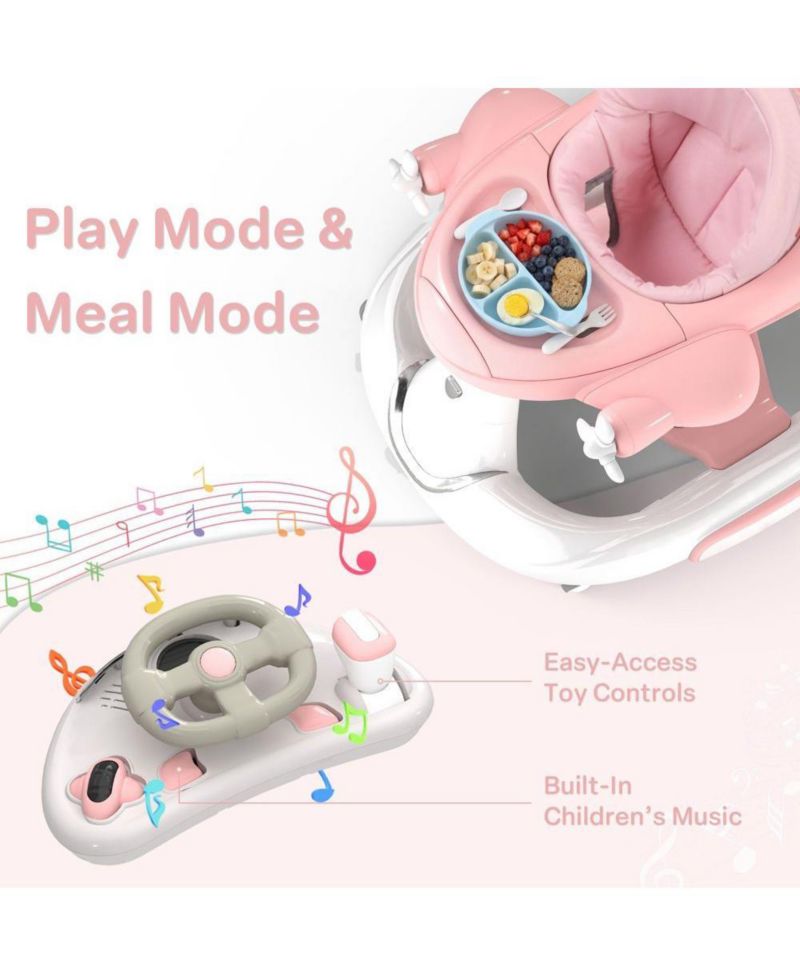 Convertible Baby Activity Walker with Adjustable Height, Foldable Design and Interactive Play Features
