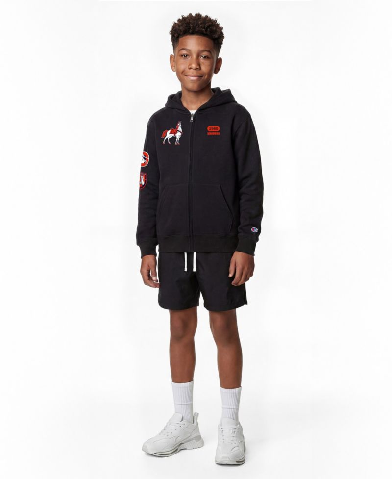 Big Boys and Girls Black Denver Broncos Disney X Champion Full-Zip Hoodie