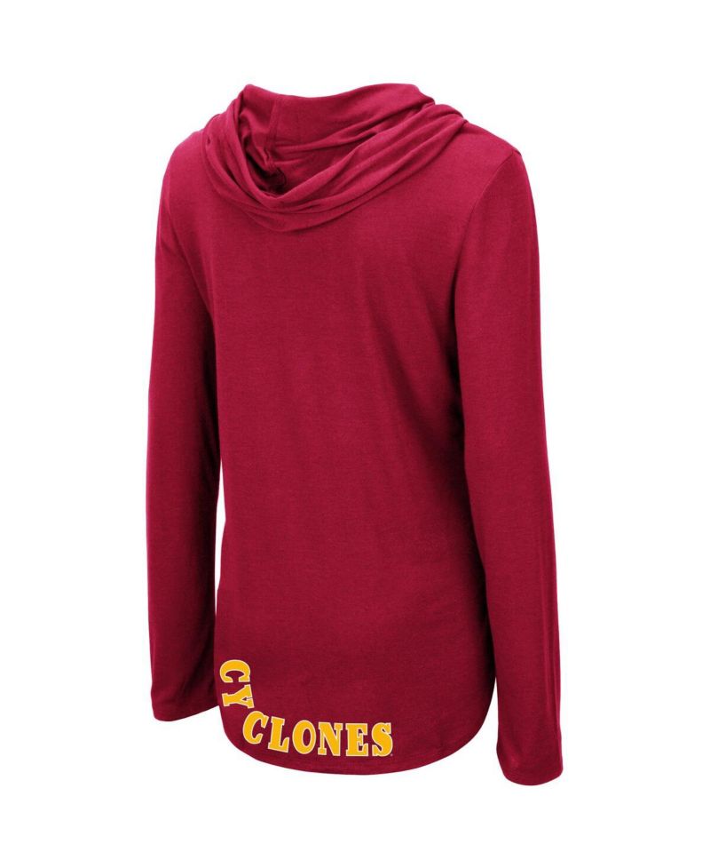 Women's Cardinal Iowa State Cyclones My Lover Lightweight Hooded Long Sleeve T-shirt