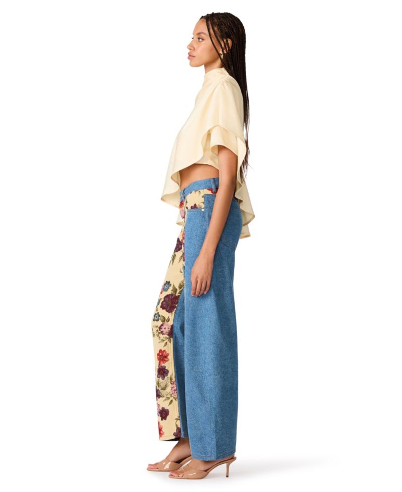 Women's The Sydnee Floral Non-Stretch Wide-Leg Jeans