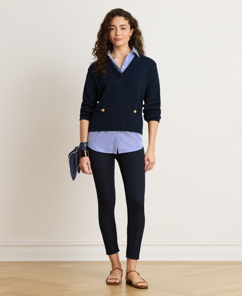 Petite Collared Long-Sleeve Sweater