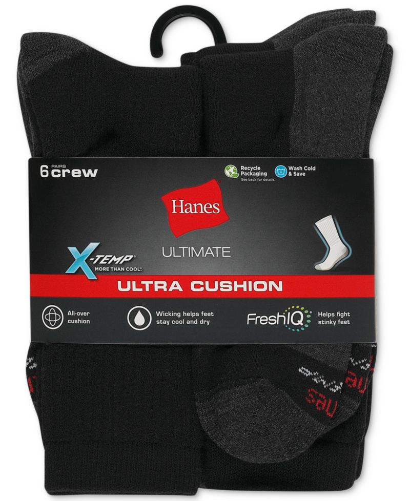 Men's 6-Pk. Ultimate Xtemp Ultra Cushion Crew Socks