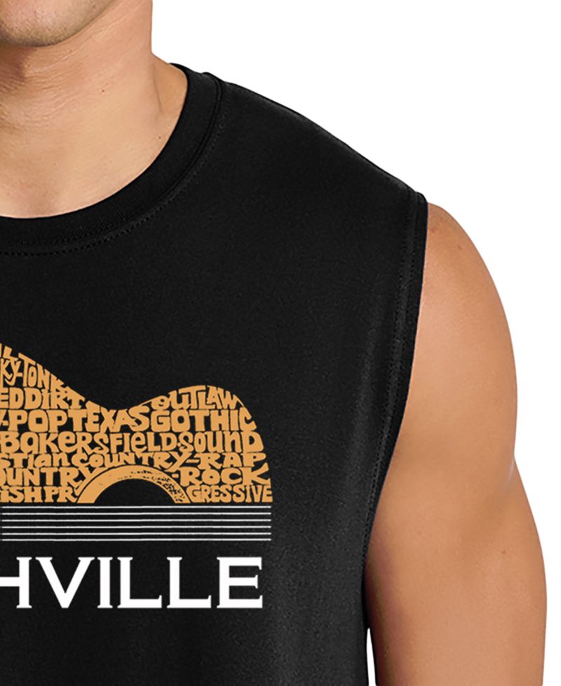 Men's Nashville Guitar Word Art Graphic Tank Top