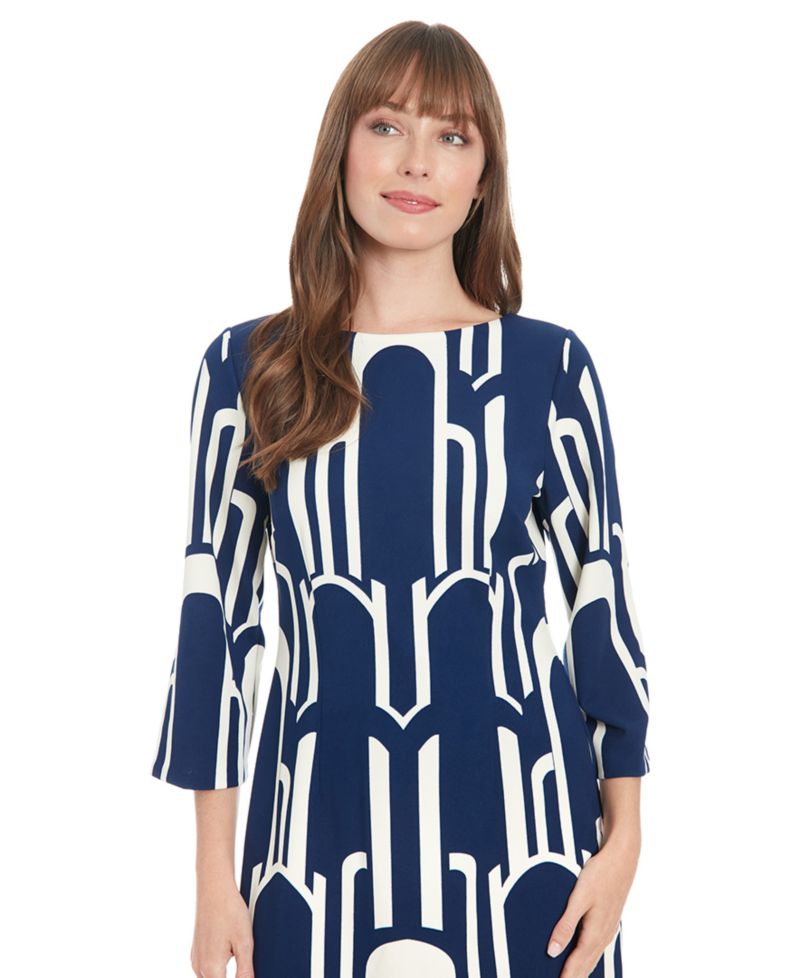 Women's Boat Neck Mini Sheath Dress