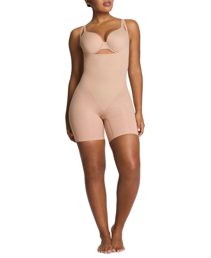GoFigure Open-Bust Mid-Thigh Bodysuit 10606R